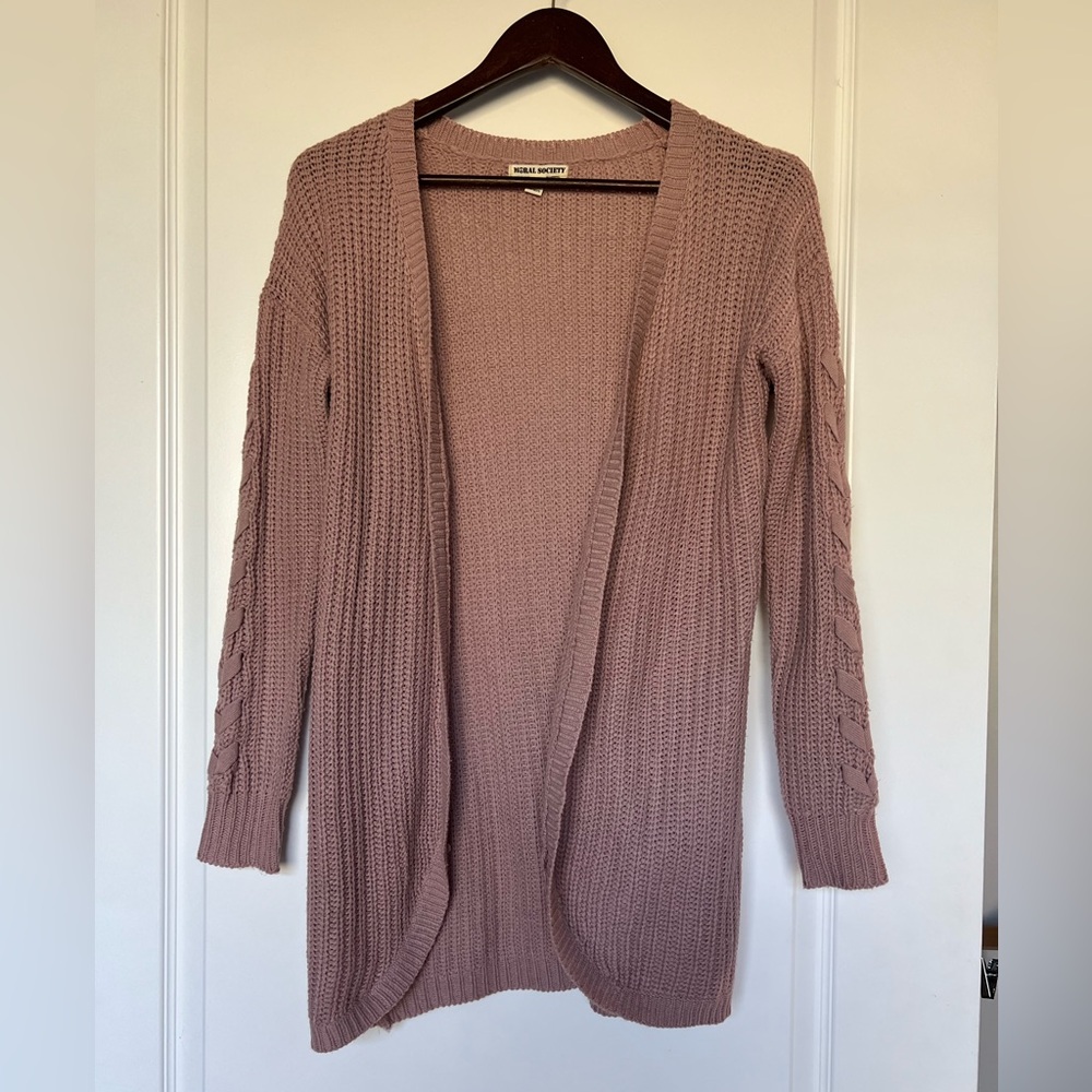 Moral Society Dusty Pink Knit Cardigan